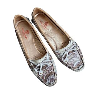Marc Joseph NWOT Leather Cypress Hill Snakeskin Embossed Driving Moccasins Sz 8
